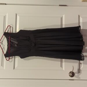 WHBM chiffon little black dress high neck